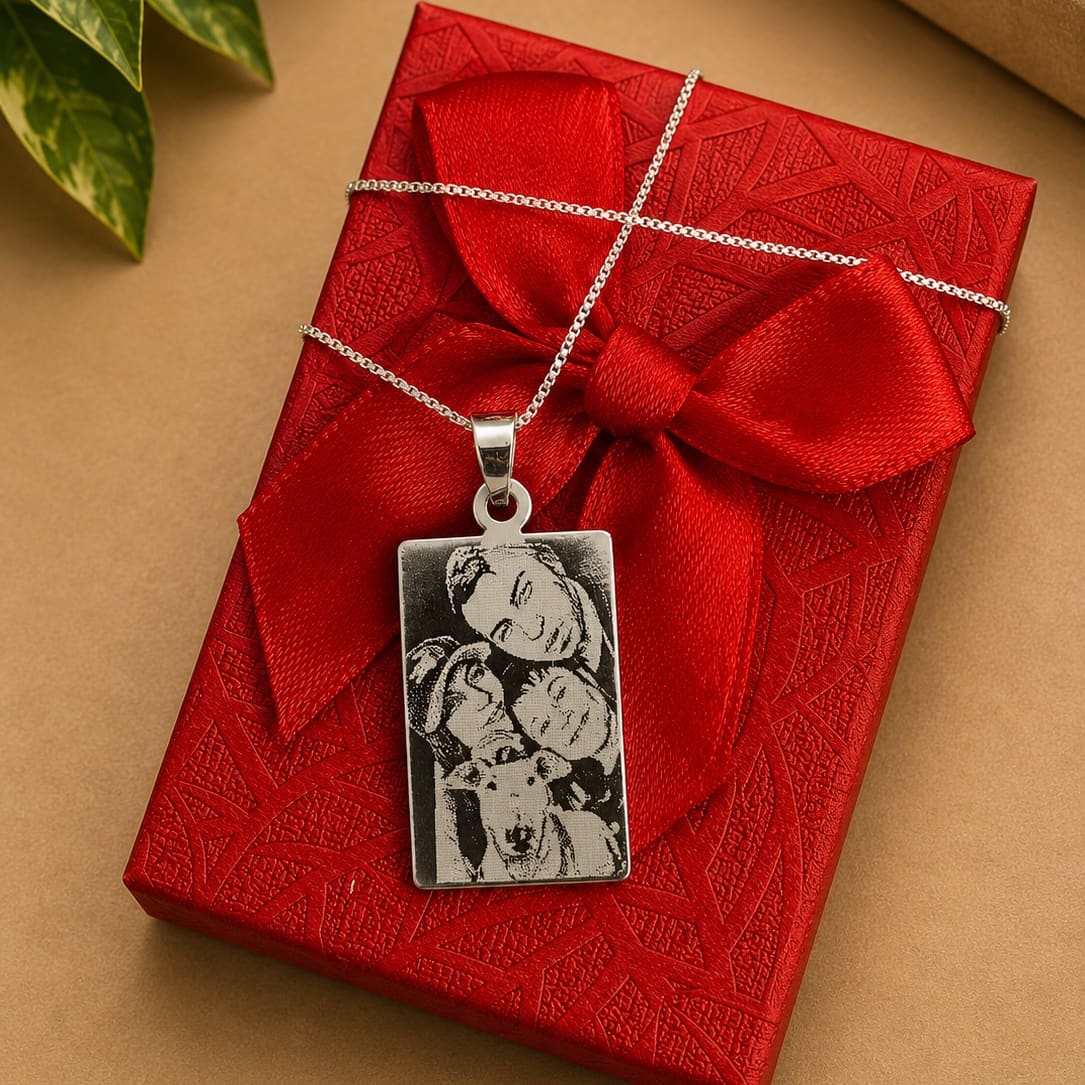 2014-Colgante de plata Rectangular