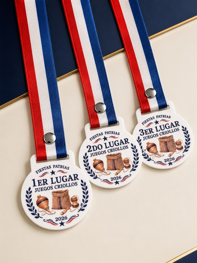 Pack 3 Medallas Juegos Criollos